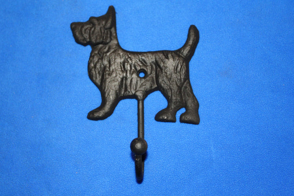 Scottish Terrier Dog Gifts, Wall Leash Hooks 6 1/2&quot; tall, Cast Iron Volume Priced, H-26