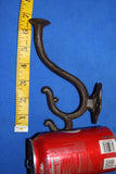 Early Americana Wall Hooks Cast Iron Triple Hook Design, 6 3/4 inch Entryway Mudroom Coat Hat Hooks, Volume Priced ~ H-60