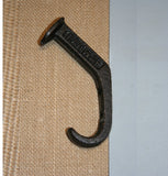 Railroad Spike Towel Hook Cast Iron 4 1/2&quot; Rustic Brown, Volume Priced, H-81