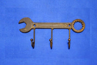 1) Gift for Dads Workshop Wrench Wall Hook 9 1/2&quot; Solid Cast Iron, H-35
