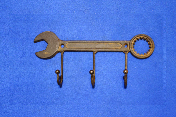 1) Gift for Dads Workshop Wrench Wall Hook 9 1/2&quot; Solid Cast Iron, H-35