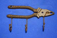 Mancave Workshop Decorative Wall Hooks 9 1/2&quot; Rustic Pliers Tools Design, Hang Coats Hats Jackets... Volume Priced ~ H-38