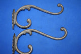 French Victorian Swirl Design Coat Hat Wall Mounted Hook, Cast Iron ~9 inch H-71