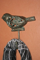 DIY Hall Tree Bird Wall Hooks Cast Iron 5 inch Songbirds Wild Birds Hooks, Bronze-look, Volume Priced, H-78