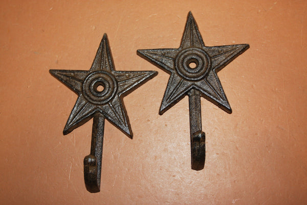 Rustic Lone Star Wall Hooks 6 inch Volume Priced, W-2