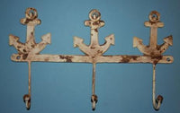 1) Fathers Day Gift Rustic Sailor Decor, Cast Iron Wall Hook Rack