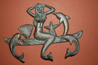 3, Sea Breeze, Mermaid wall hook, mermaid decor, cast iron mermaid,mermaids, mermaid gift,bronze look,cast iron wall hook, nautical decor