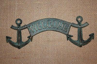 12 pcs) Nautical welcome sign, nautical welcome,bronze look cast iron,free shipping,ready to paint,nautical anchor wall decor,BL-43