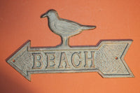 1 pc) Beach house sign, beach house plaque, beach house wall decor,free shipping,cast iron,Seagull wall decor,Christmas gift, BL-49