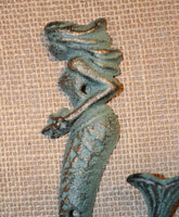 1 pc) Bronze look mermaid wall hook, mermaid bathroom hook,free shipping,mermaid Gift,mermaid collectible,cast iron,BL-42~