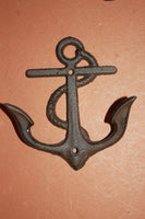 6 pieces) Set of 6 Cast iron anchor wall hook 4 3/4&quot; x 5 1/4 inch free shipping, cast iron nautical home decor, anchor coat hook, N-43