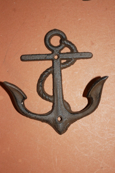 4 pieces) Set of 4 Cast iron anchor wall hook 4 3/4&quot; x 5 1/4 inch free shipping, cast iron nautical home decor, anchor coat hook,N-43~
