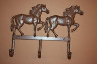 2) pcs, Wild Horses Bathroom Decor, cast iron towel hooks, free shipping, western bath hooks, equestrian bath decor, paintable,W-55