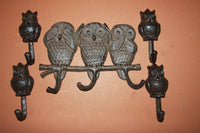 5) pcs, Hear No Evil, Speak No Evil,See No Evil, cast iron wall hook, cast iron wall decor, free shipping, owl wall hook,H-13,H-43