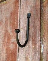 Large Ball End Wall Hook, Hand Forged Wrought Iron