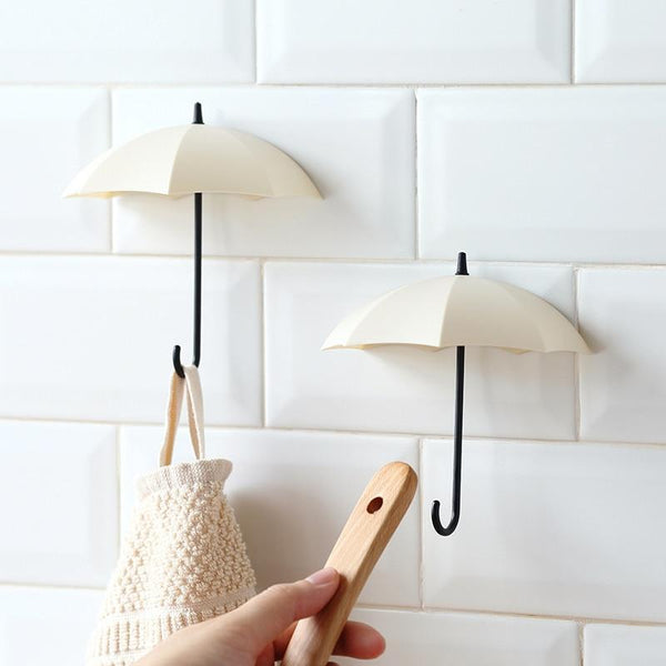 3Pcs/Lot Umbrella Shaped Creative Key Hanger Rack Home Decorative Holder Wall Hook For Kitchen
