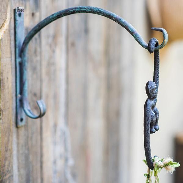 Rustic Outdoor Garden Iron Wall Hook