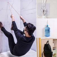 4Pcs Bearing 3KGS Adhesive Strong Wall Hook Lucky Clover Transparent Kitchen Hooks Bathroom Accessories Set