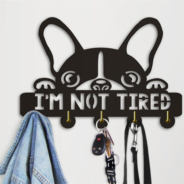 Mp 1Piece Boston Terrier I am Not Tired Wall Hooks Creative Lovely Dog Silihouette Decorative Hanger Unique Gift For Dog Lover