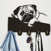 Mp 1Piece English Bulldog Clothes Hooks Lovely Puppy Dog Animal Silhouette Wall Hanger Towels Hooks Nursery Decor For Bathroom