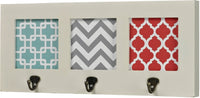 0-001055>Chevron Print Wall Hook Off White