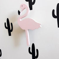 Flamingos Wooden Wall Hook for Kids Room